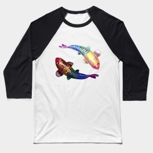 Yin-Yang Rainbow Koi Fish Baseball T-Shirt